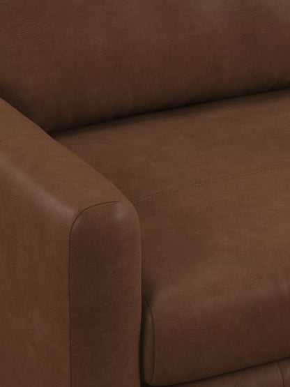 John Lewis Bailey II 5+ Seater Leather Corner Sofa Dark Leg Vintage Toffee