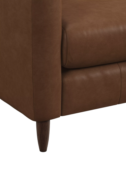 John Lewis Bailey II 5+ Seater Leather Corner Sofa Dark Leg Vintage Toffee