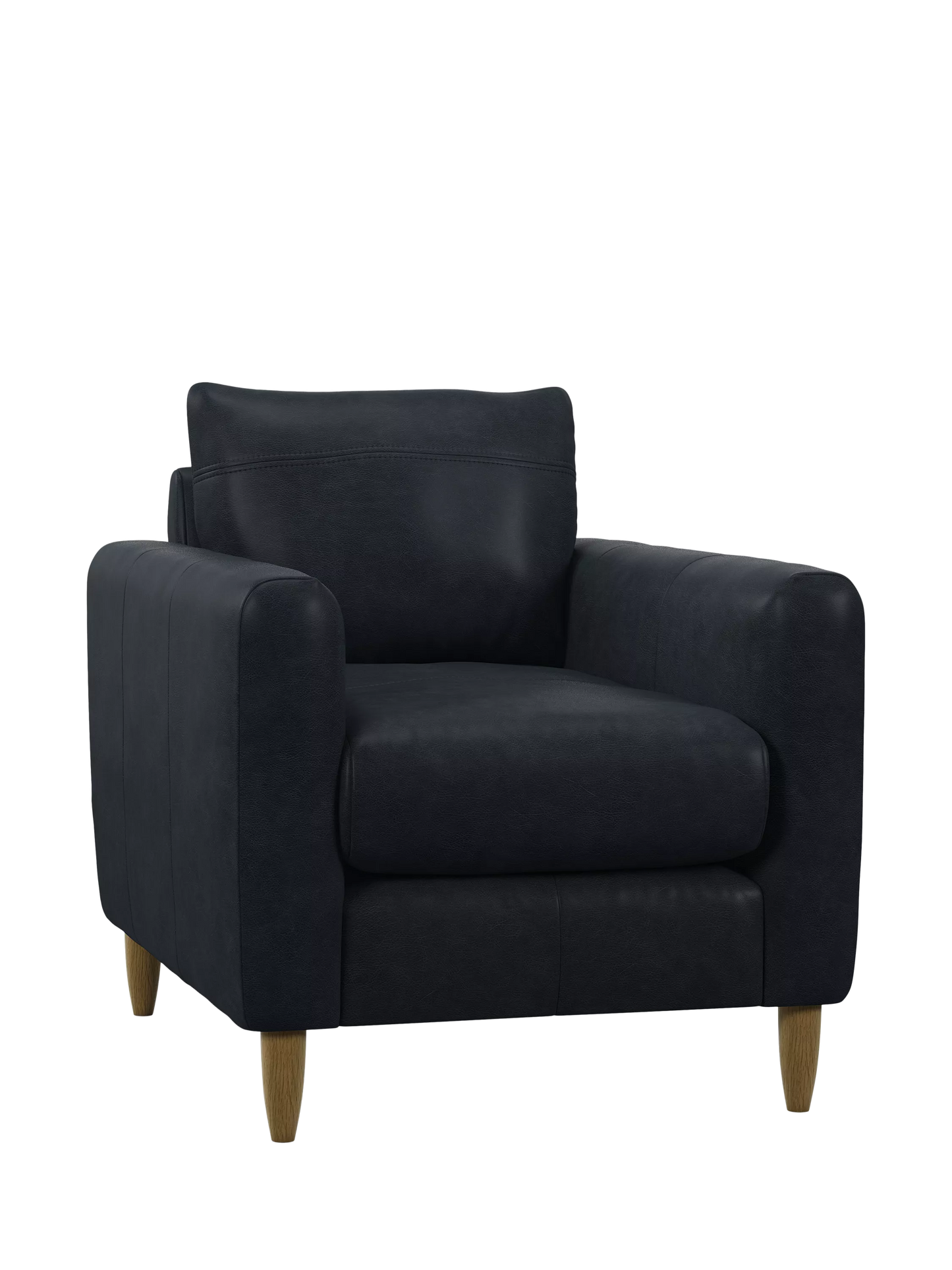 John Lewis Leather Armchair Bailey II Blue