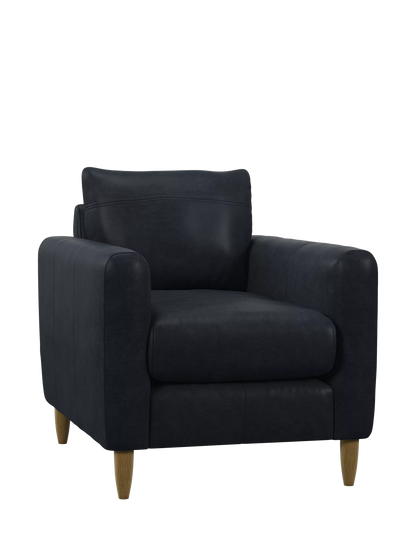 John Lewis Leather Armchair Bailey II Blue