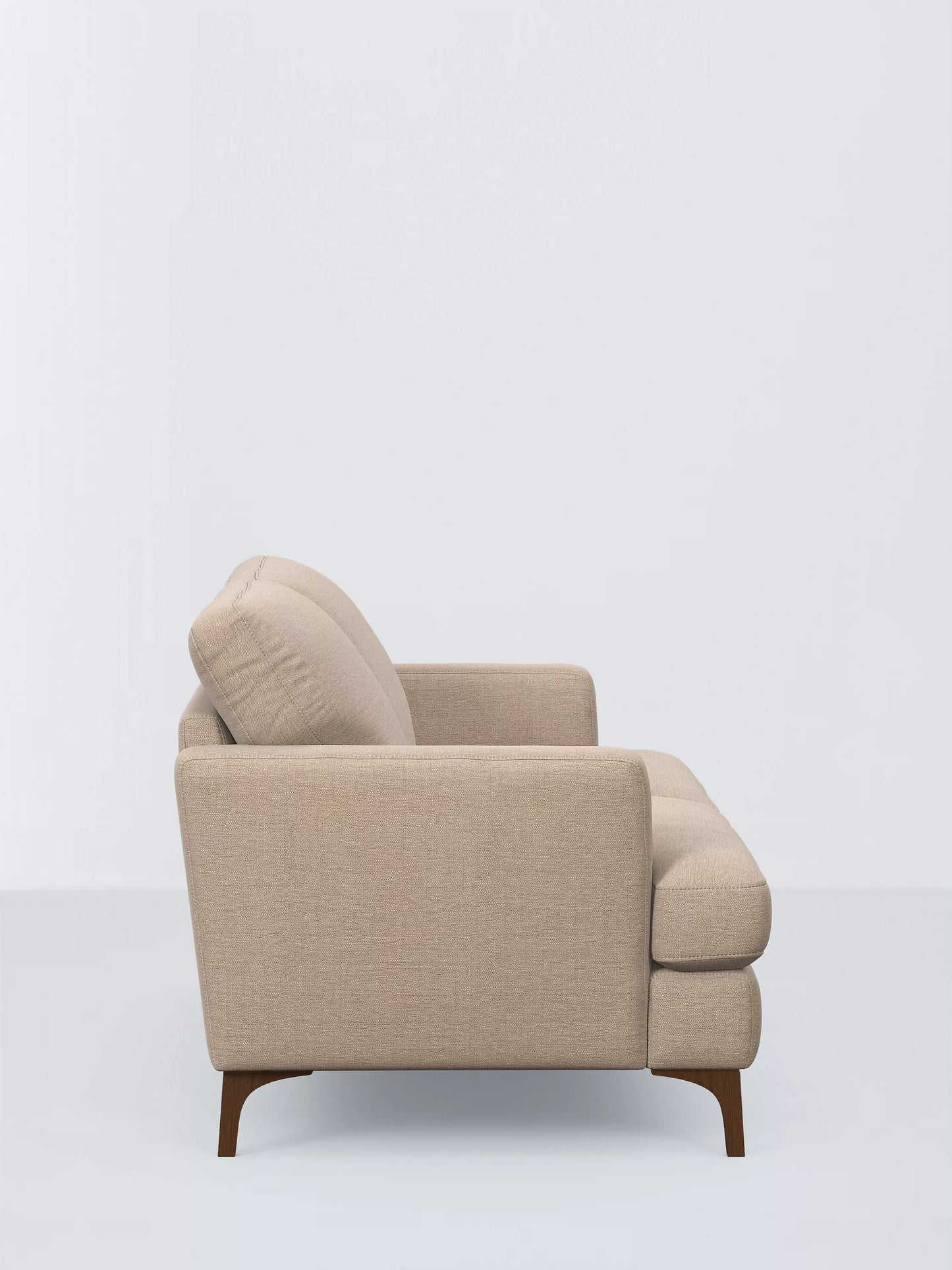 John Lewis Iona Large 3 Seater Sofa, Dark Leg, Easy Clean Chunky Chenille Natural