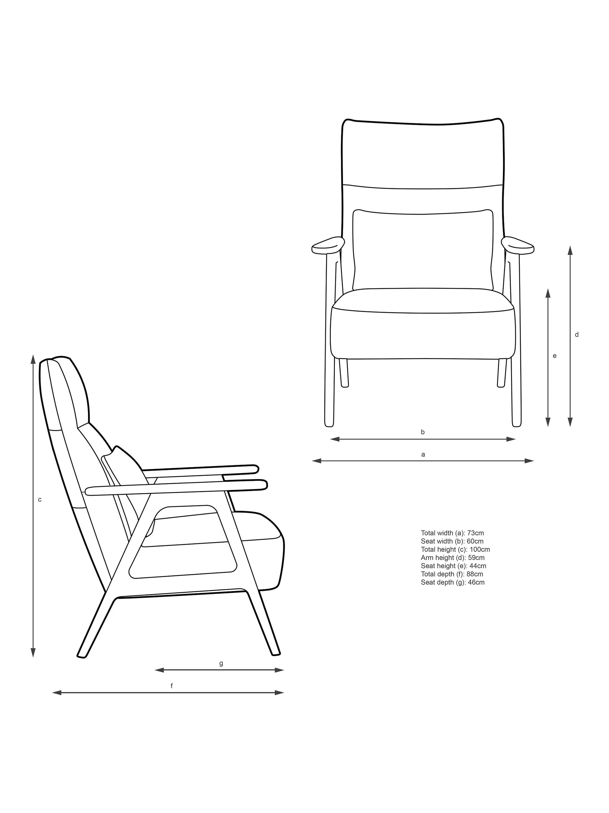 John Lewis Hendricks High Back Accent Armchair, Light Wood Frame