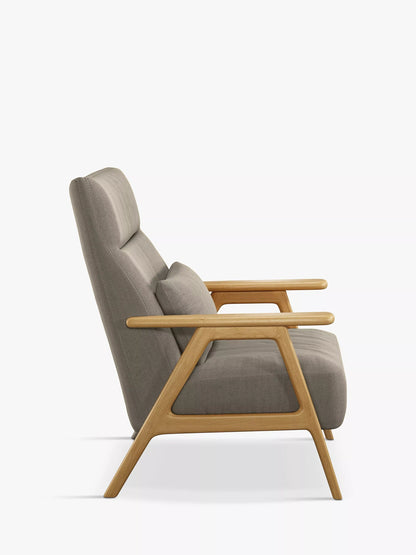 John Lewis Hendricks High Back Accent Armchair, Light Wood Frame