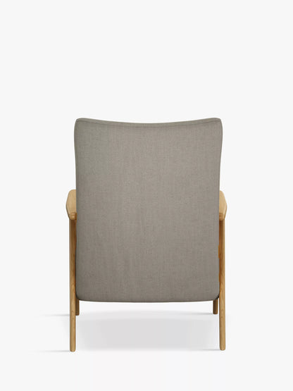 John Lewis Hendricks High Back Accent Armchair, Light Wood Frame
