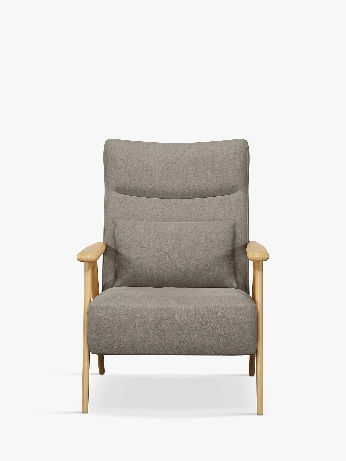 John Lewis Hendricks High Back Accent Armchair, Light Wood Frame