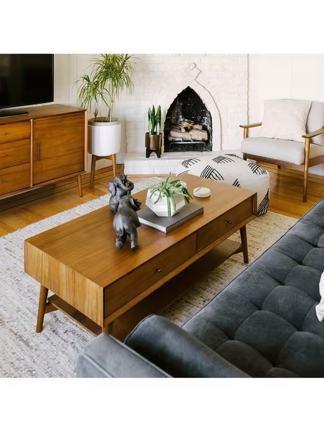 West Elm Mid-Century Wood Coffee Table, Acorn