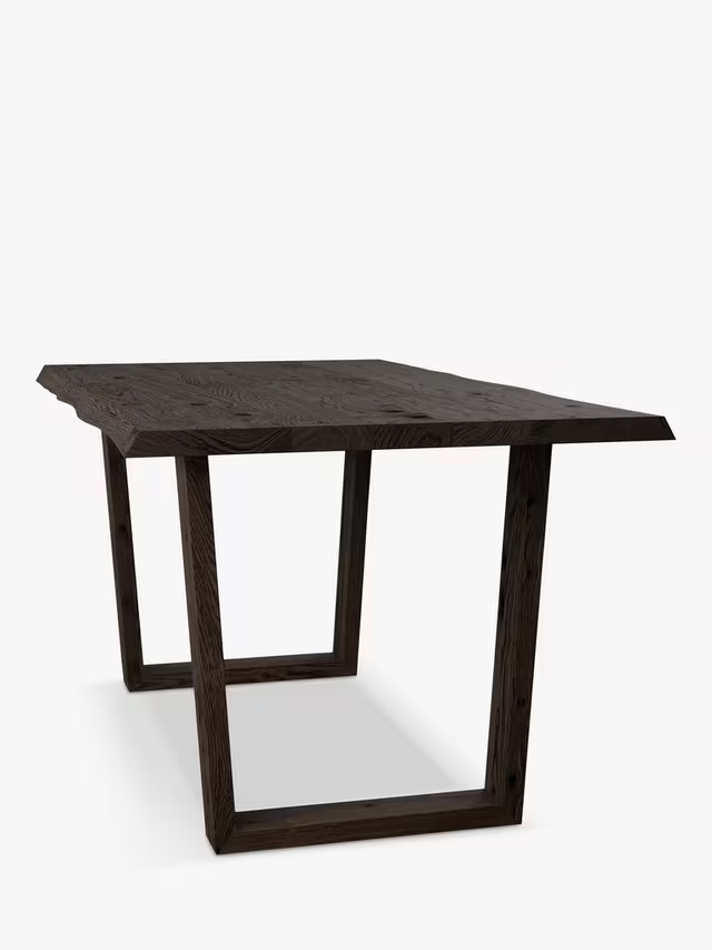 John Lewis Albury Fixed Dining Table Natural Edge Solid Oak Dark Oil 280X100