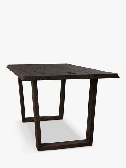 John Lewis Albury Fixed Dining Table Natural Edge Solid Oak Dark Oil 280X100