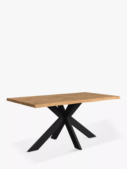 John Lewis Ripley Fixed Dining Table, Natural Edge, Solid Oak Natural Oil, L160 x W90cm