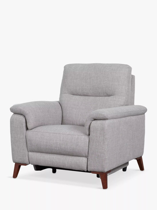 John Lewis Slant Power Recliner Armchair Grey Textured