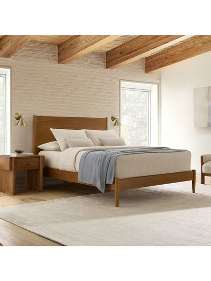 West Elm Mid-Century Wood Bed Frame, King, Acorn