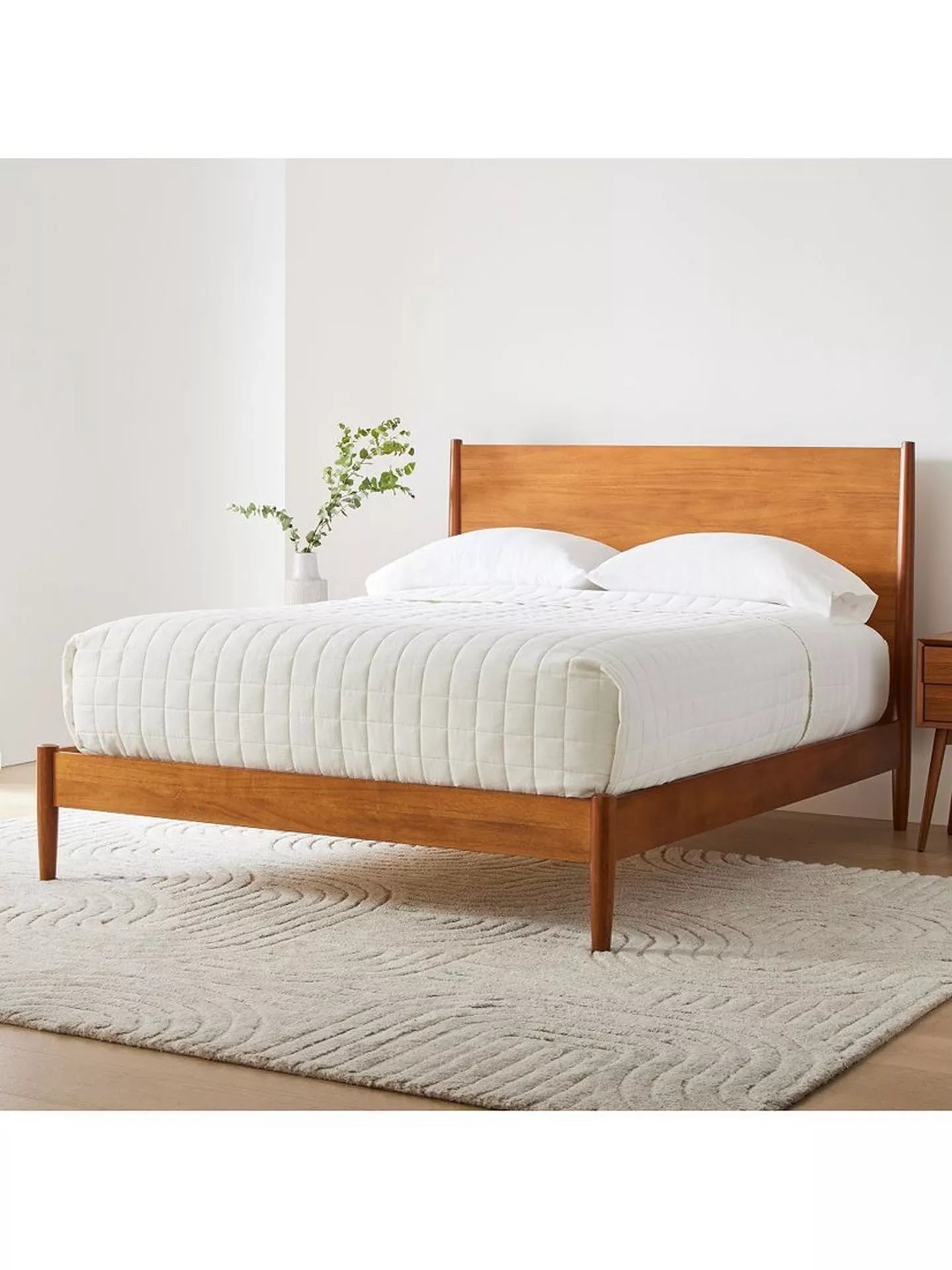 West Elm Mid-Century Wood Bed Frame, King, Acorn