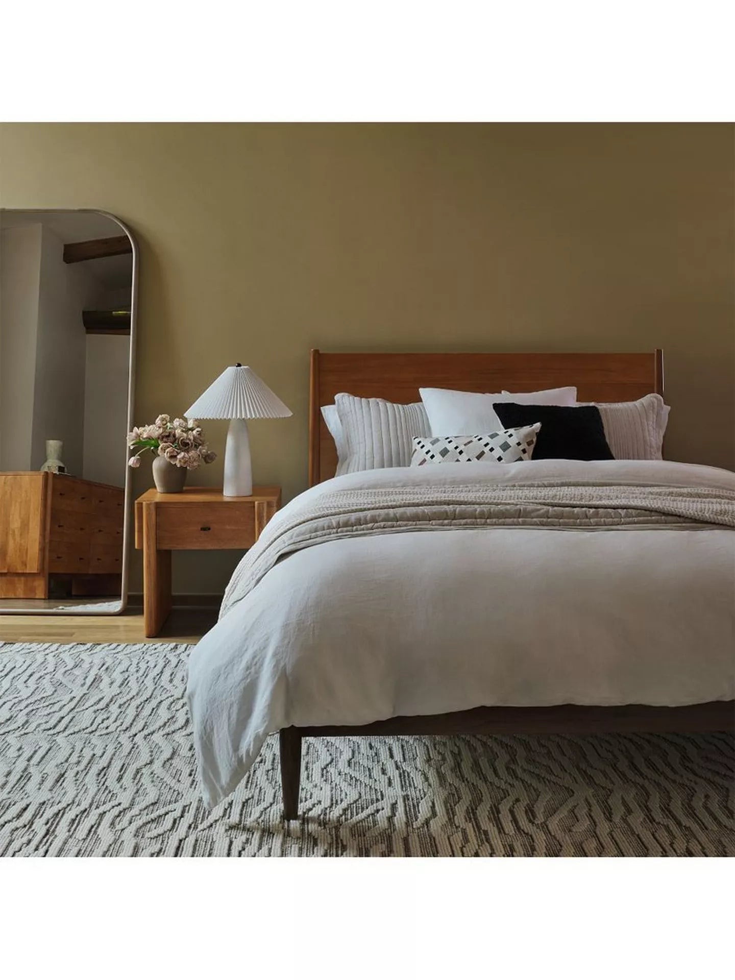 West Elm Mid-Century Wood Bed Frame, King, Acorn