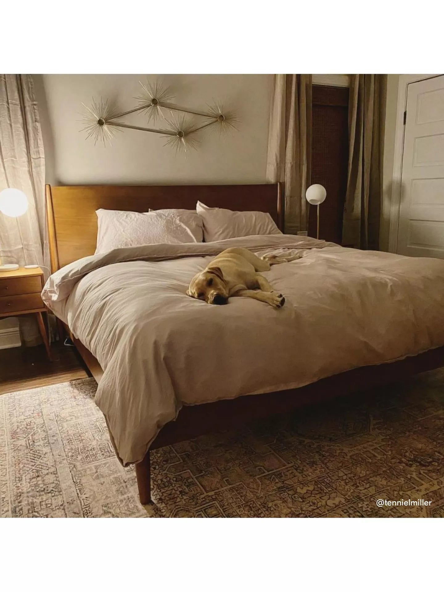 West Elm Mid-Century Wood Bed Frame, King, Acorn