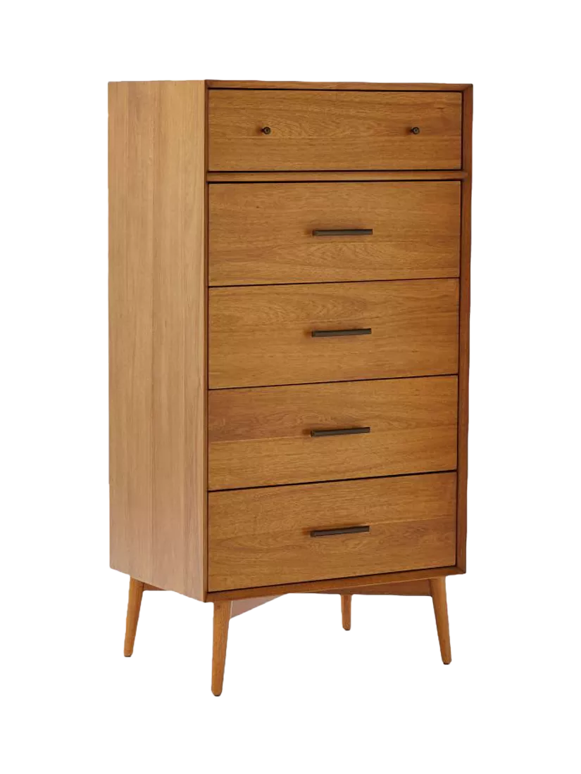 West Elm Mid-Century Wood 5 Drawer Chest, Acorn