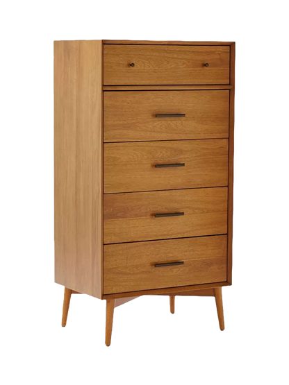 West Elm Mid-Century Wood 5 Drawer Chest, Acorn