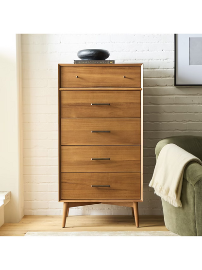 West Elm Mid-Century Wood 5 Drawer Chest, Acorn