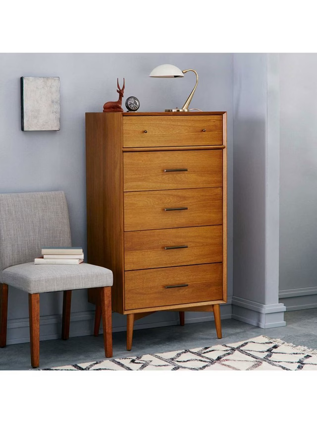 West Elm Mid-Century Wood 5 Drawer Chest, Acorn
