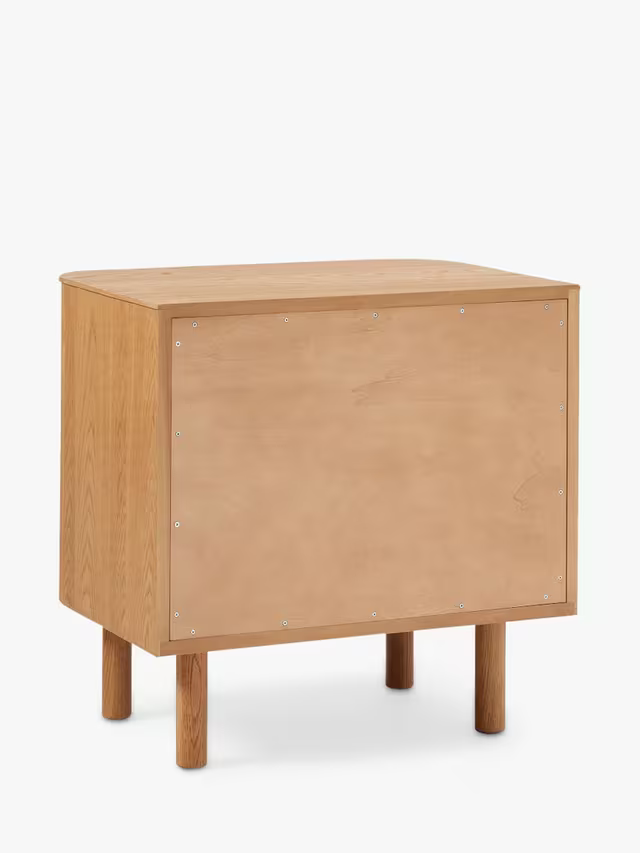 West Elm Ellington 2 Drawer Bedside Table, Oak Veneer