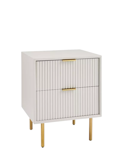 west elm Quinn 2 Drawer Bedside Table, Haze