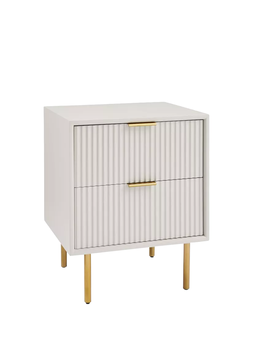 west elm Quinn 2 Drawer Bedside Table, Haze