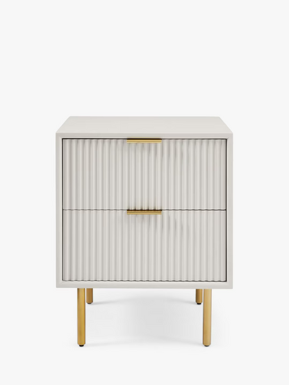 west elm Quinn 2 Drawer Bedside Table, Haze