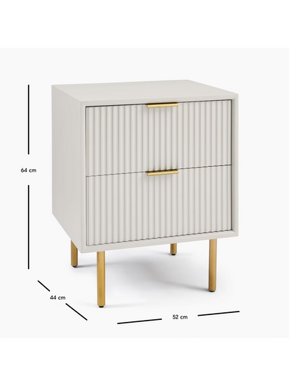 west elm Quinn 2 Drawer Bedside Table, Haze