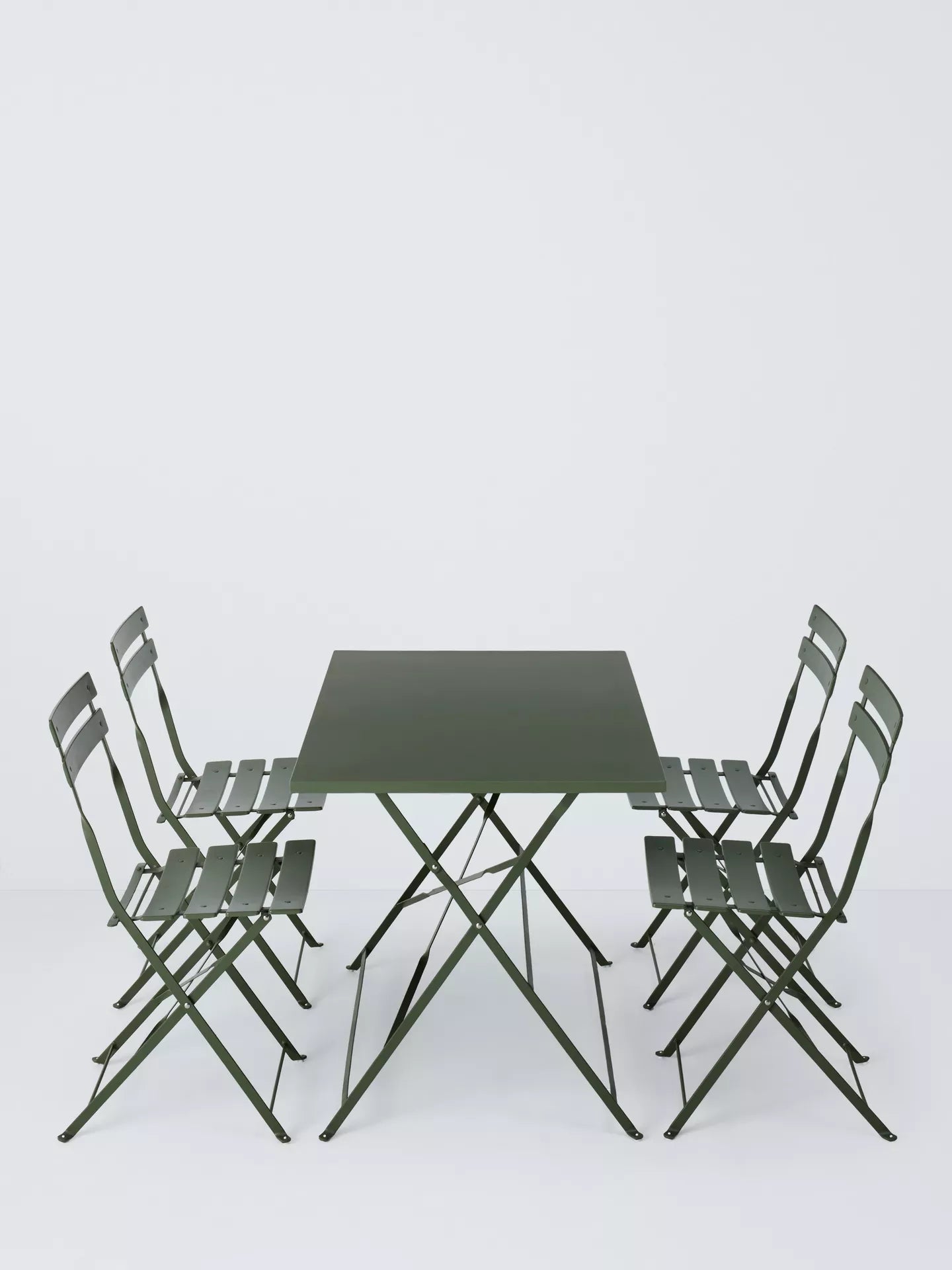 John Lewis Camden 4-Seater Rectangular Garden Dining Table & Chairs Set, Green