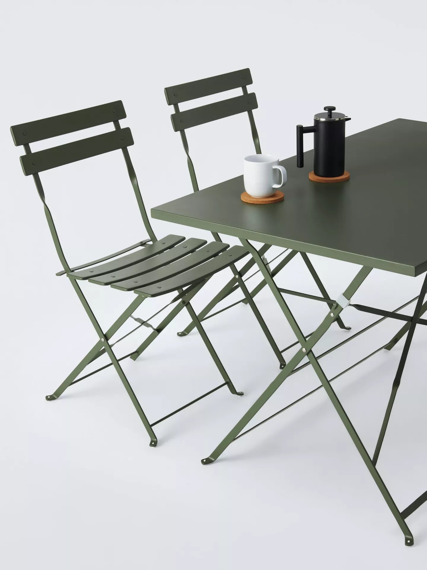John Lewis Camden 4-Seater Rectangular Garden Dining Table & Chairs Set, Green