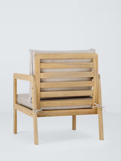 John Lewis Acacia Wood 2-Seater Garden Lounge Set, Natural