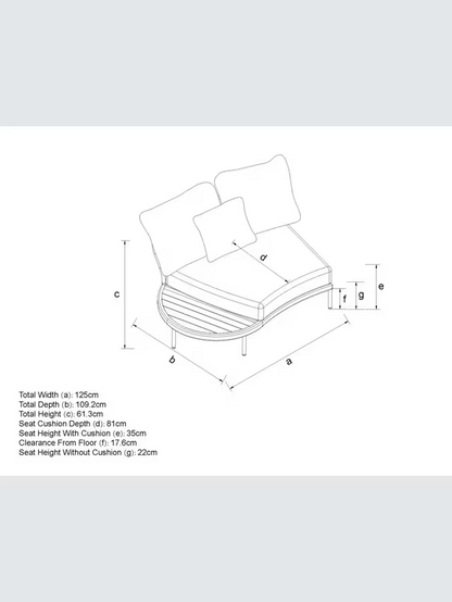 John Lewis Lozenge 4-Seater Modular Curved Garden Sofa & Coffee Table Set Cream