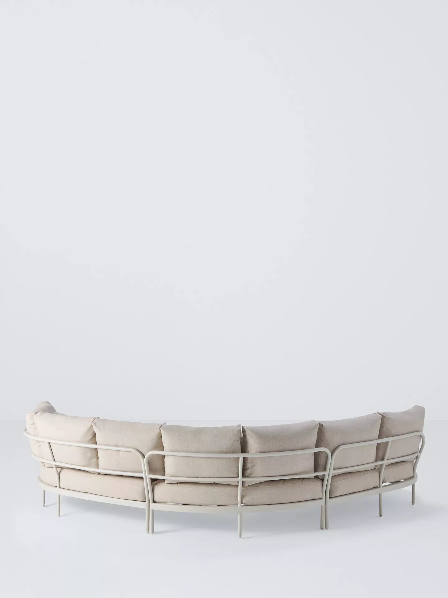 John Lewis Lozenge 5-Seater Modular Curved Garden Sofa & Coffee Table Set, Cream