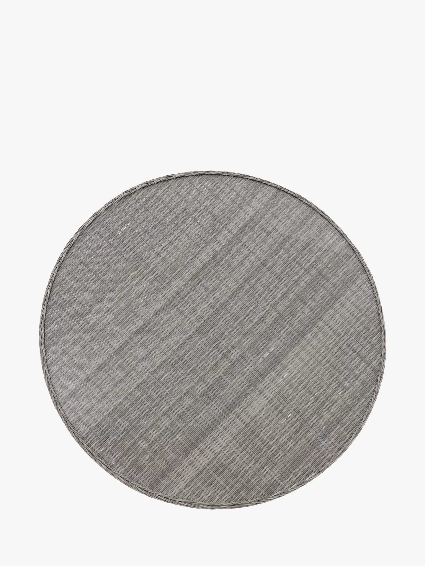 John Lewis Rye Woven 6-Seater Round Garden Dining Table, Grey
