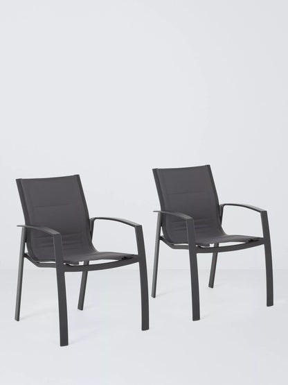 John Lewis Tampa Garden Dining Chair, Set of 2, Grey