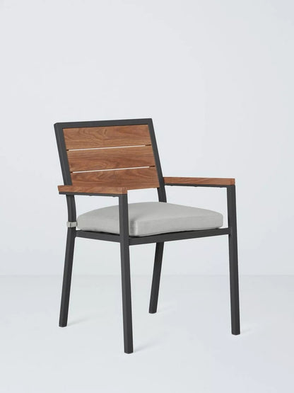 John Lewis Platform Garden Dining Armchair, Set of 2, Grey