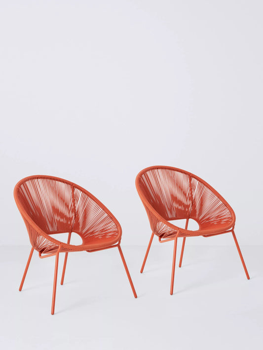 John Lewis Salsa Garden Chair, Set of 2, Burnt Orange