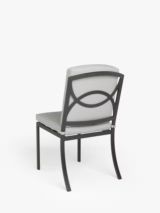 John Lewis Marlow Aluminium 6-Seater Rectangular Garden Dining Table & Chairs Set, Black/Grey