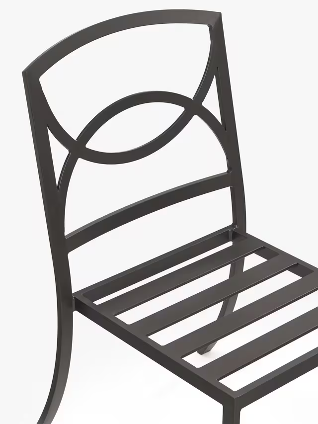 John Lewis Marlow Aluminium 6-Seater Rectangular Garden Dining Table & Chairs Set, Black/Grey