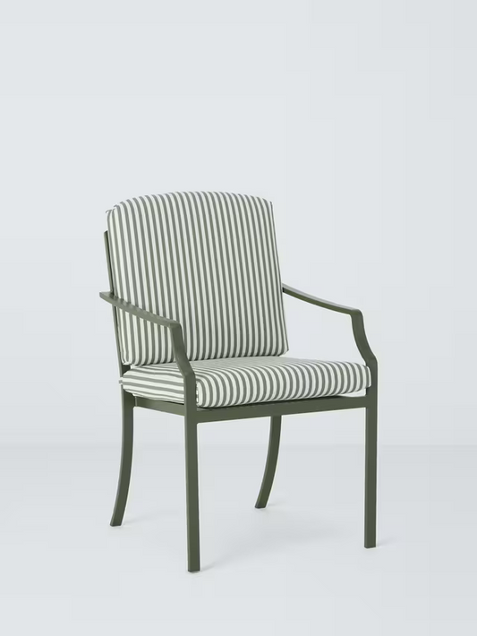 John Lewis Marlow Aluminium 6-Seater Rectangular Garden Dining Table & Chairs Set, Green cushions only