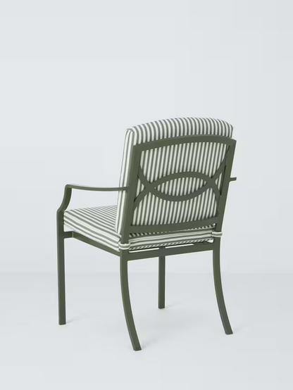John Lewis Marlow Aluminium 6-Seater Rectangular Garden Dining Table & Chairs Set, Green cushions only