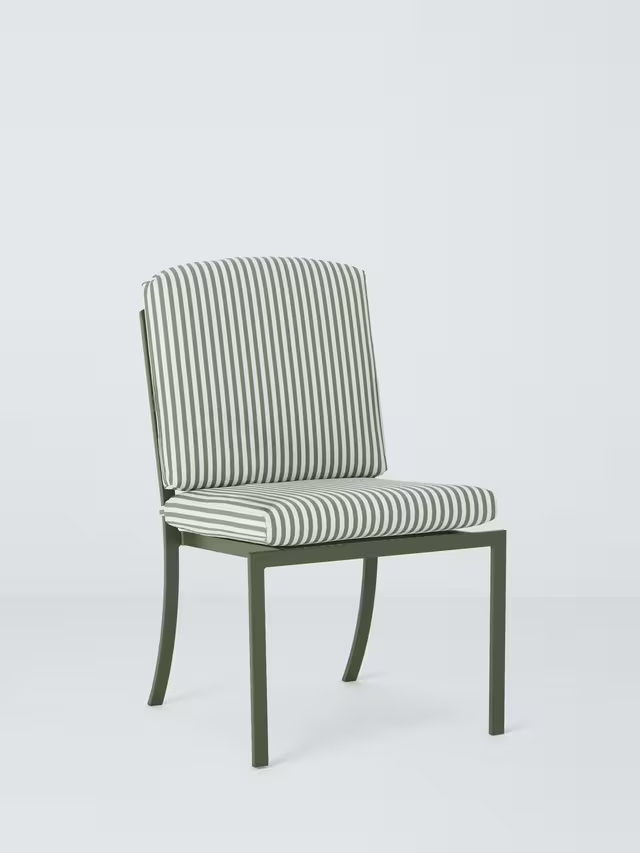 John Lewis Marlow Aluminium 6-Seater Rectangular Garden Dining Table & Chairs Set, Green cushions only