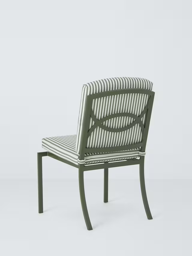John Lewis Marlow Aluminium 6-Seater Rectangular Garden Dining Table & Chairs Set, Green cushions only