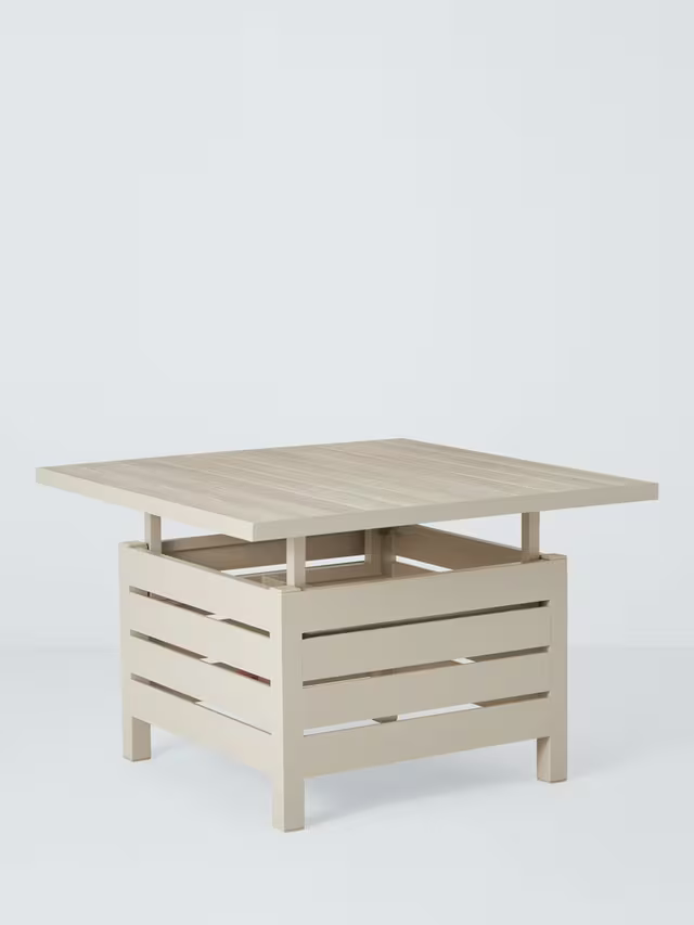 John Lewis Platform 8-Seater Corner Garden Dining/Lounge Set with Height-Adjustable Table, Taupe