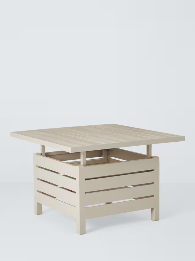 John Lewis Platform 8-Seater Corner Garden Dining/Lounge Set with Height-Adjustable Table, Taupe