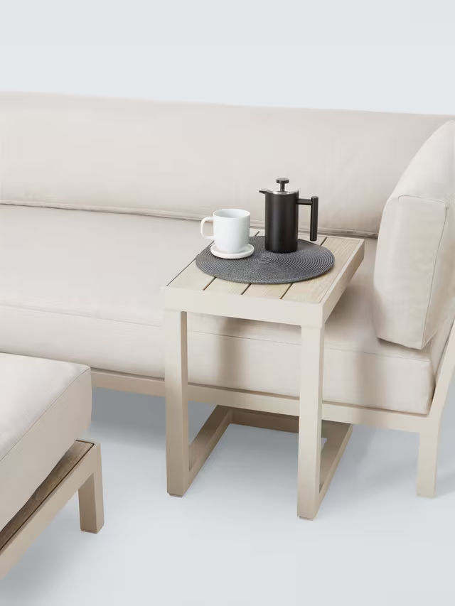 John Lewis Platform Modular 4-Seater Garden Lounging Set, Taupe