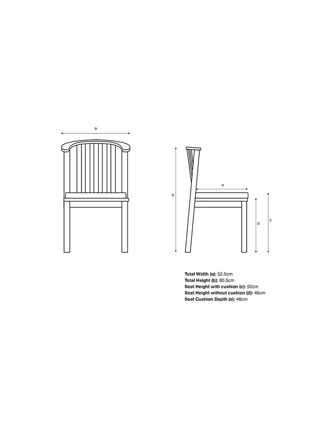 John Lewis Boardwalk Garden Dining Chair Set of 1 Single  FSC-Certified Acacia Wood Natural