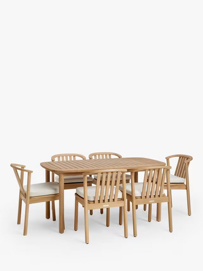 John Lewis Boardwalk Garden Dining Chair Set of 1 Single  FSC-Certified Acacia Wood Natural