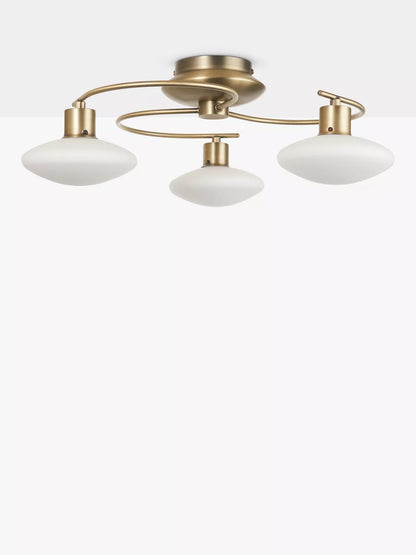 John Lewis Tameo 5 Arm Flush Ceiling Light, Brass