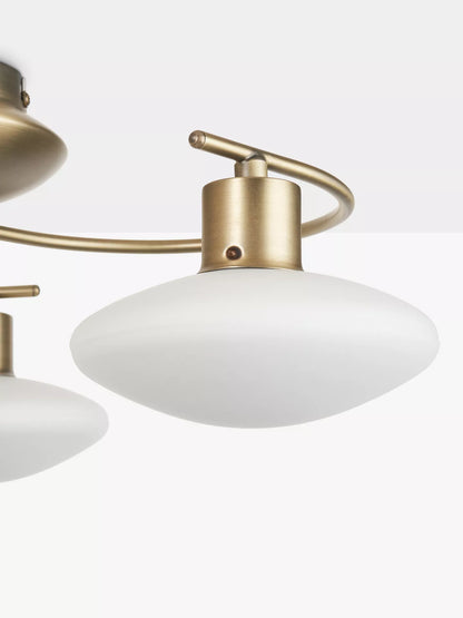 John Lewis Tameo 5 Arm Flush Ceiling Light, Brass