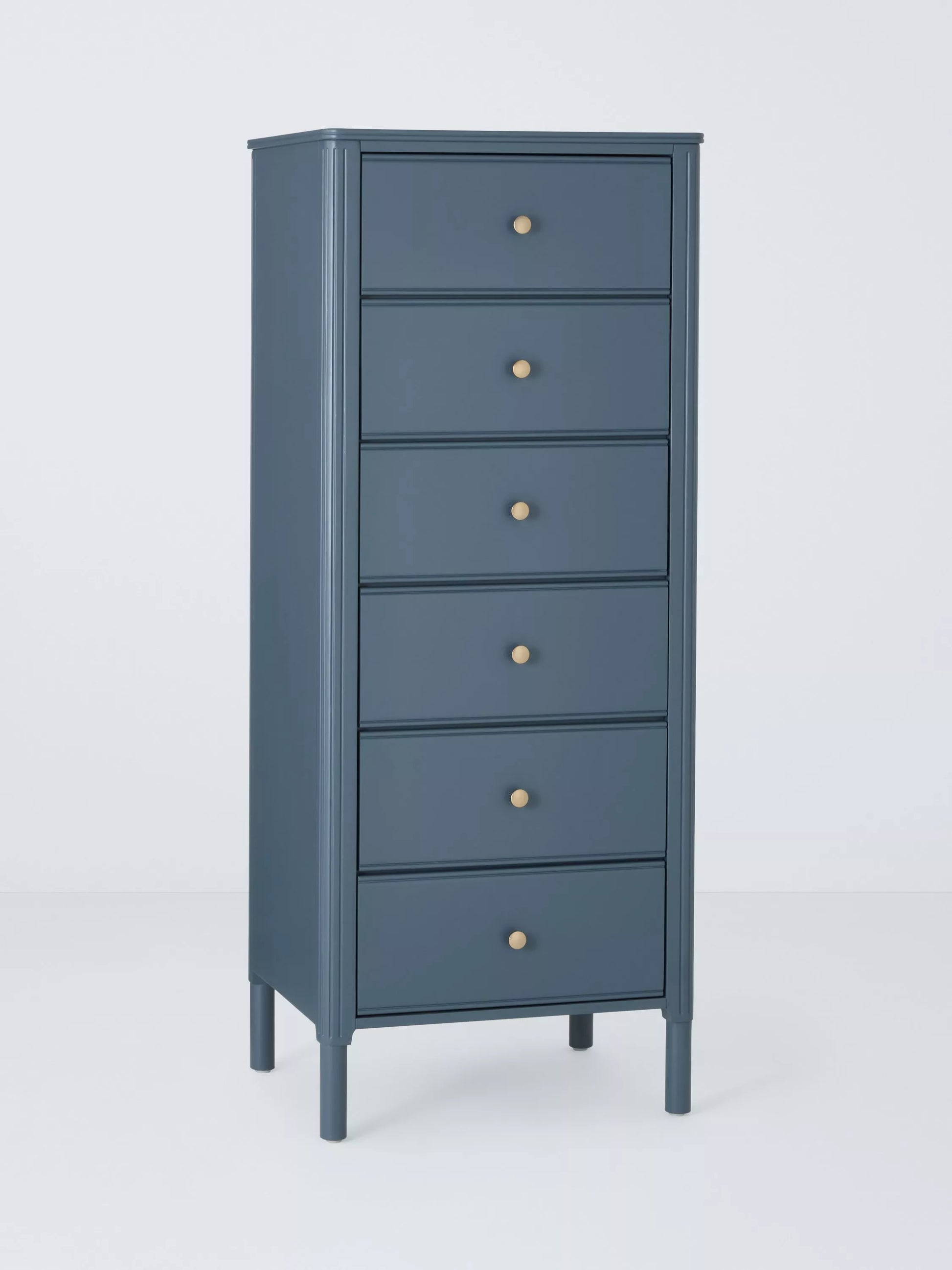 John Lewis Pillar 6 Drawer Tallboy Chest, Blue